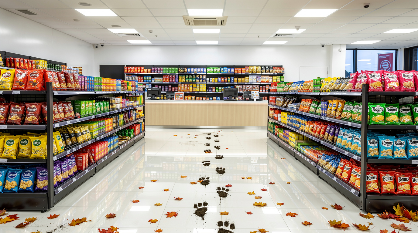 A retail store mid-morning showing presentation drift